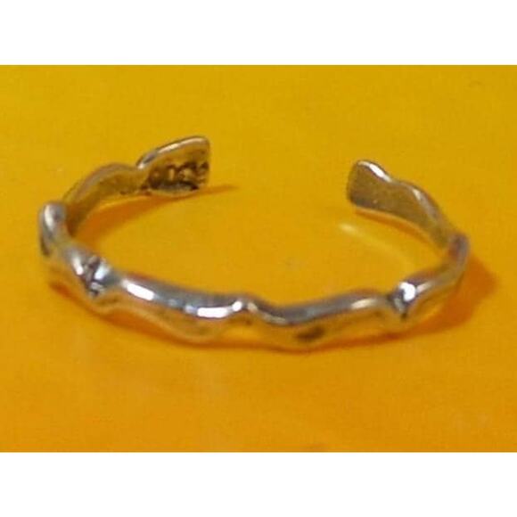 Vintage Sterling Silver Adjustable Wavy Curvy Toe Ring Sexy Beach Foot Jewelry - Picture 1 of 3